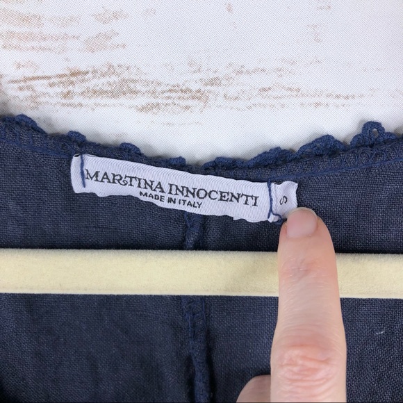 Martina Innocenti floral crochet trim linen dress - Picture 5 of 8